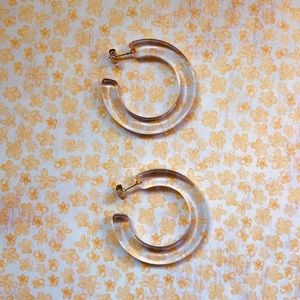 Clear Resin Hoop Earrings